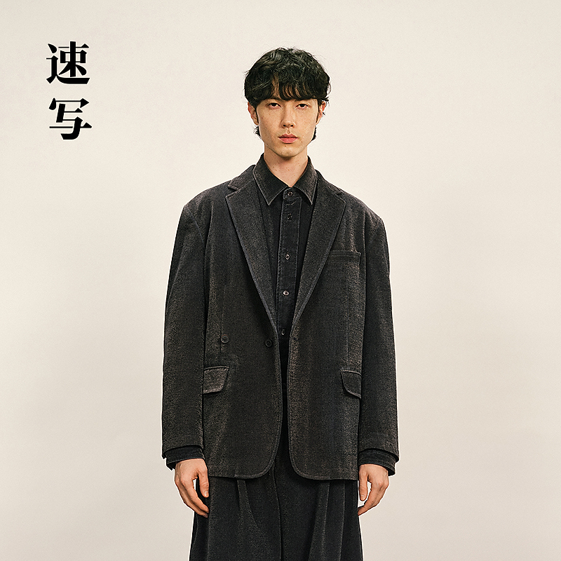 【商场同款】速写男装2025冬新品宽松西装领长袖西服9P0710250