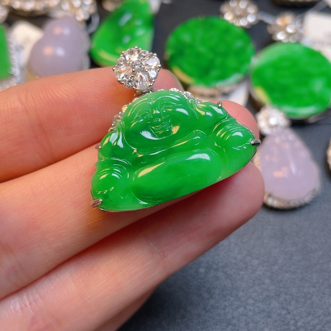 翡翠银S925镶嵌吊坠(不含链)云*?