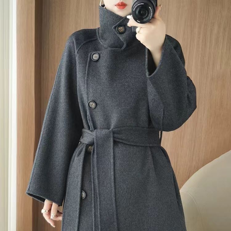 （直播间扣号为准49）勇哥家时尚气质中长款双面毛呢女士大衣百搭