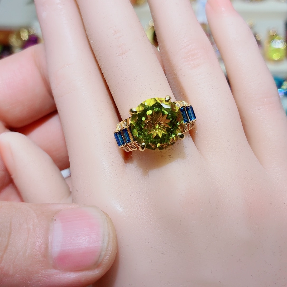 银S925镶嵌戒指水晶