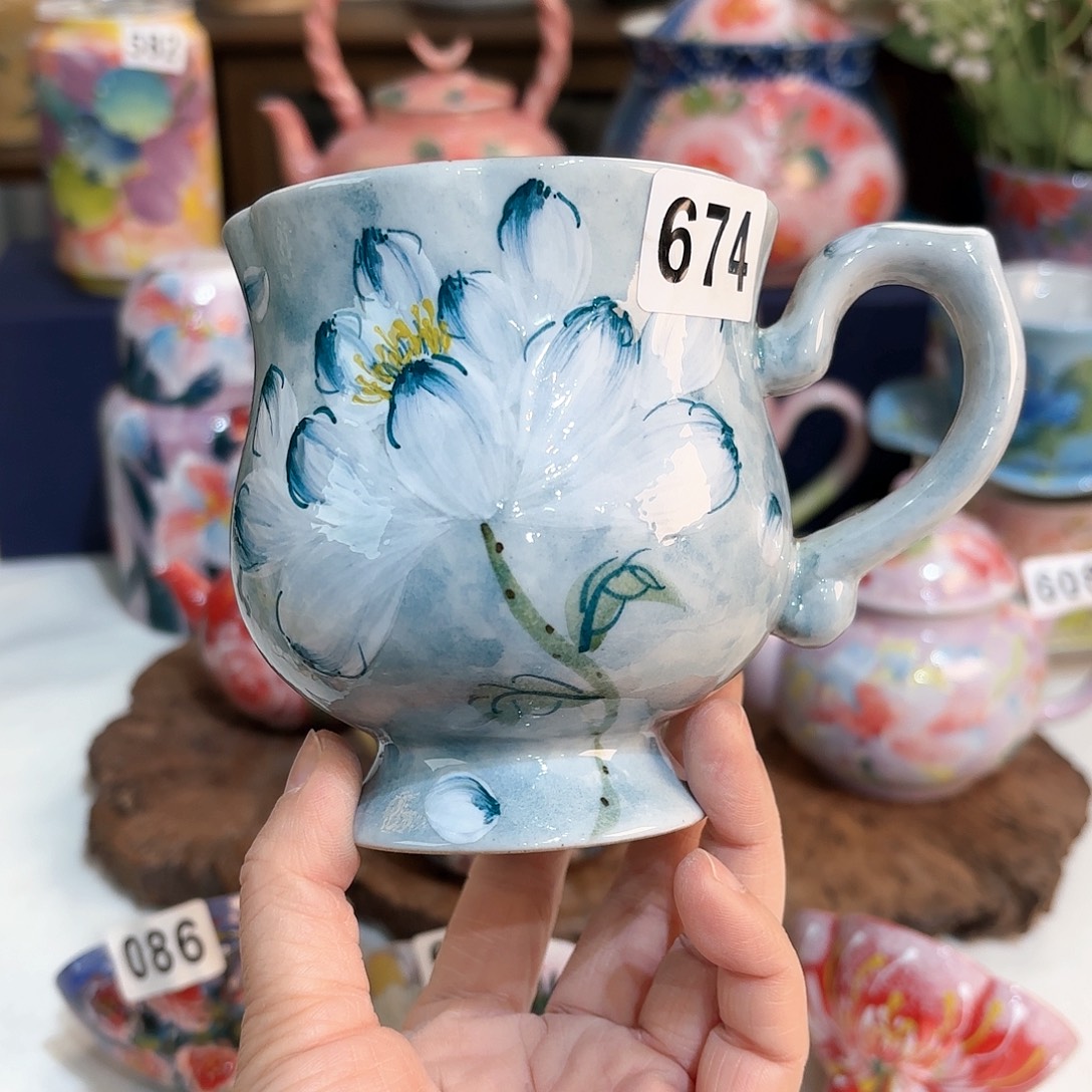 景德镇手绘高温釉下彩陶瓷茶具