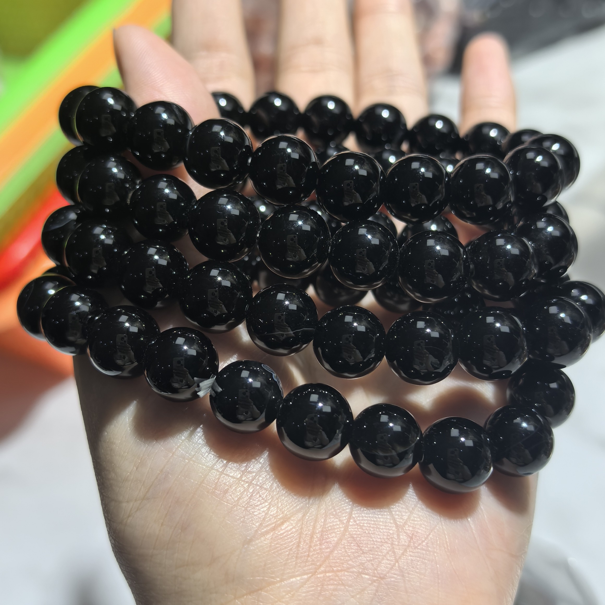 天然玛瑙黑玛瑙手串卡10一条，多样性发8号
