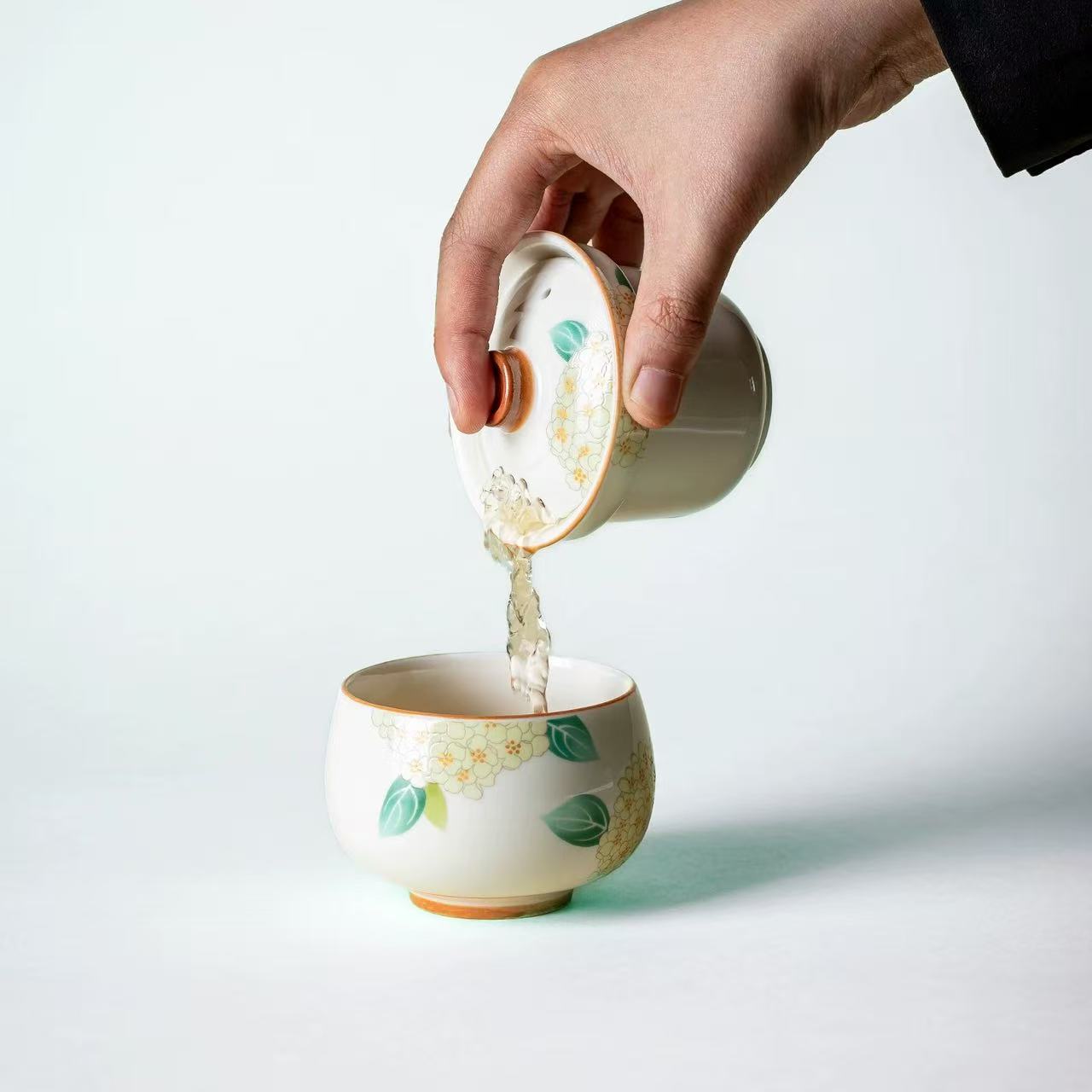 LX769汝窑一壶一杯户外便携式旅行茶具