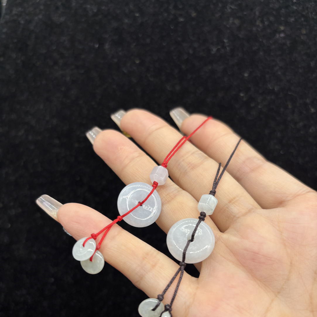 天然缅甸翡翠A货平安扣手机挂多样性发货（发其一）纯手工编织时尚