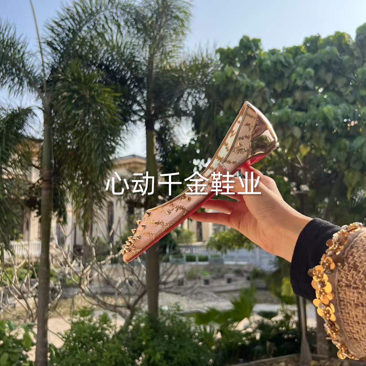 【顶版】内增高平底鞋女浅口单鞋网钉水钻奢华百搭时尚气质仙女风