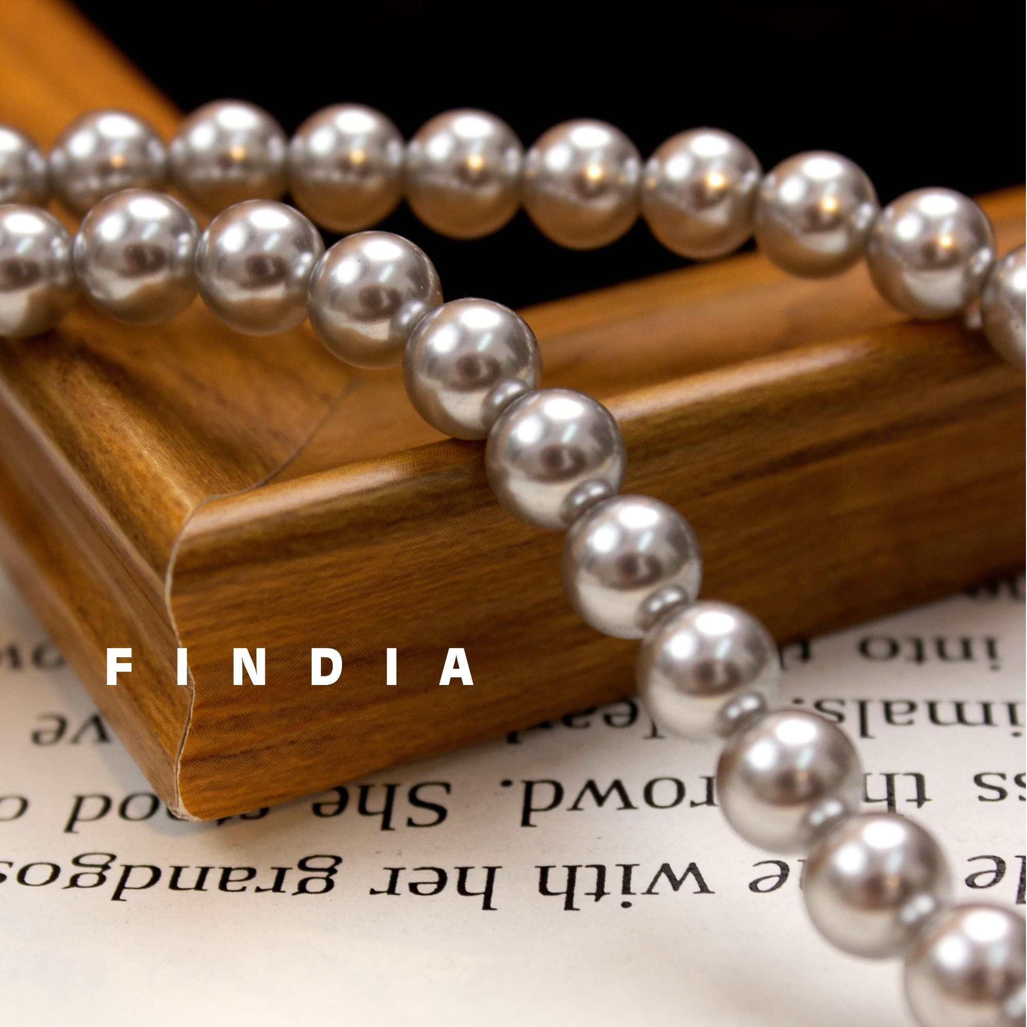 钛钢仿珍珠项链 FINDIA晖玥施家强光灰珠小香风轻奢项链4mm/8mm