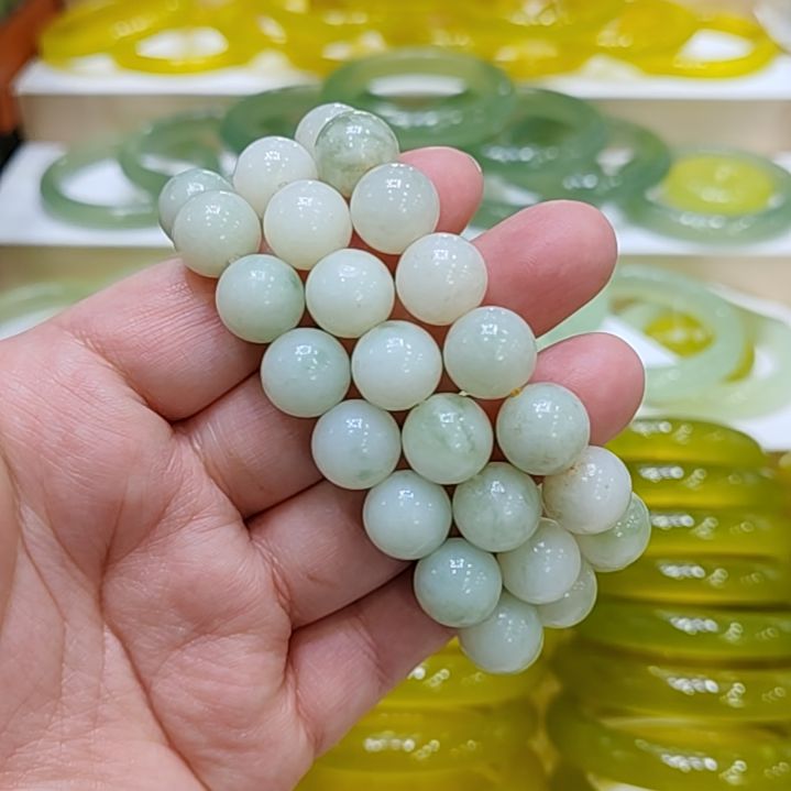 透闪石-蛇纹石玉未镶嵌手链微瑕多样性发货拍一发一微瑕