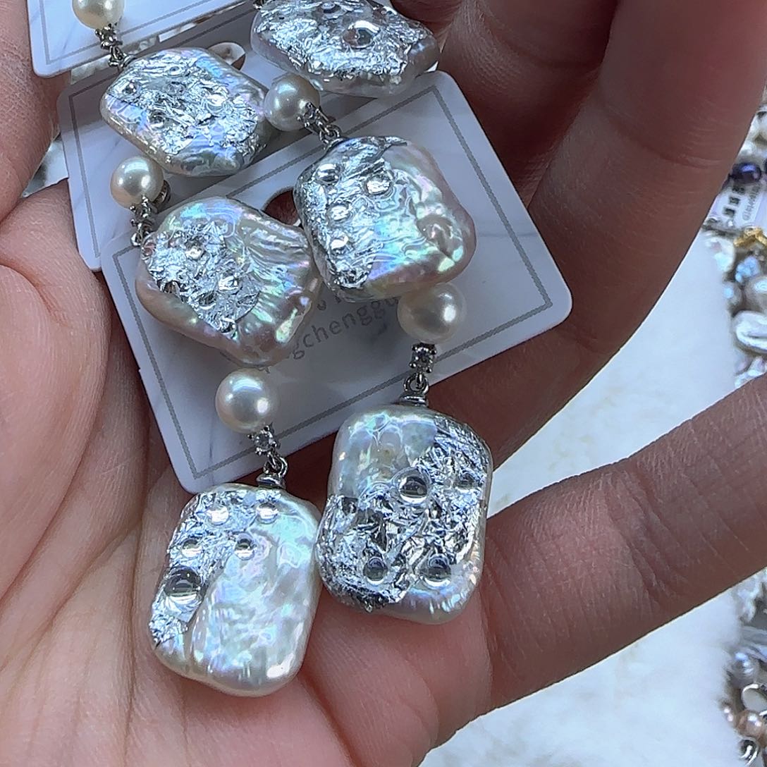 银S925镶嵌项链定制226淡水珍珠