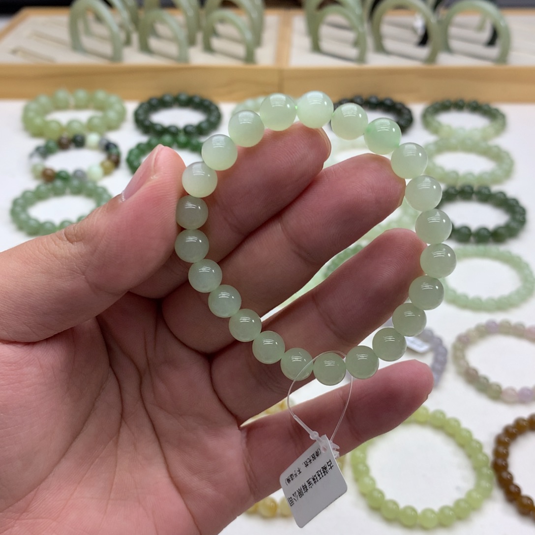 和田玉手串（冰晴水7.8）未镶嵌