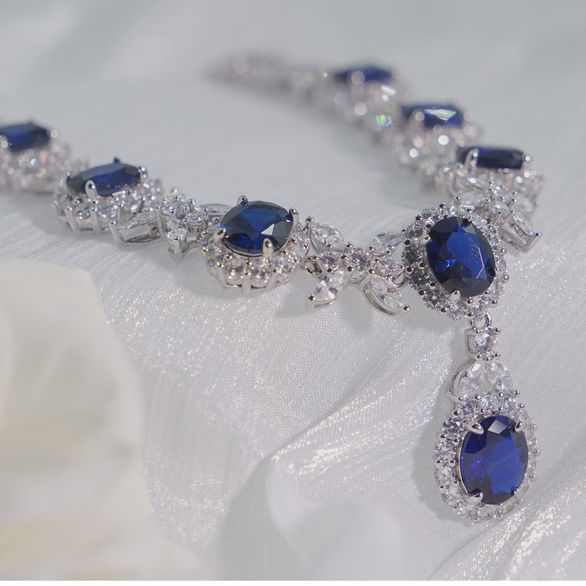 【粉丝专属】高奢臻品海洋之心蓝色宝石项链 XKZF51