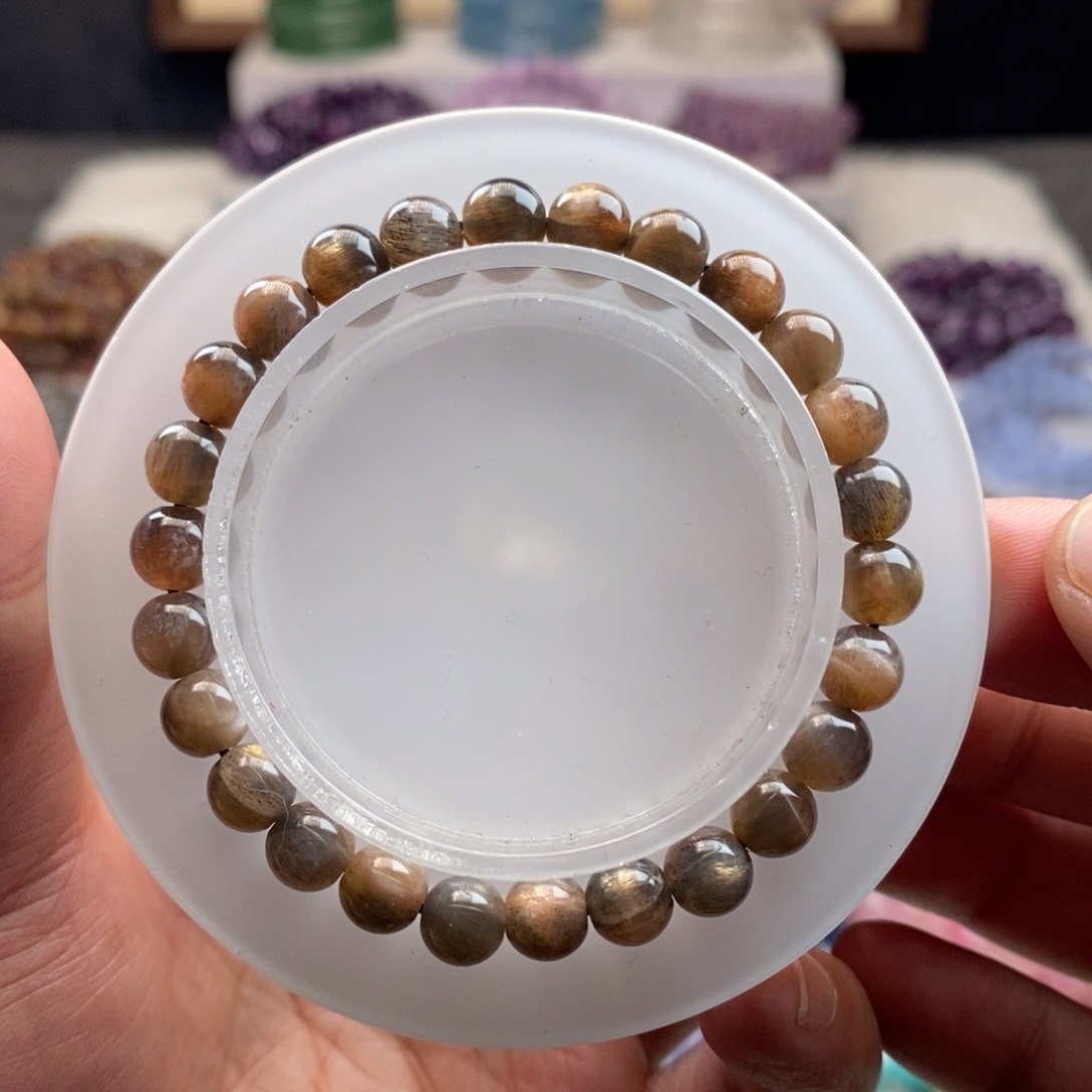 水晶手链未镶嵌天然骨干手链7.2mm 00000065