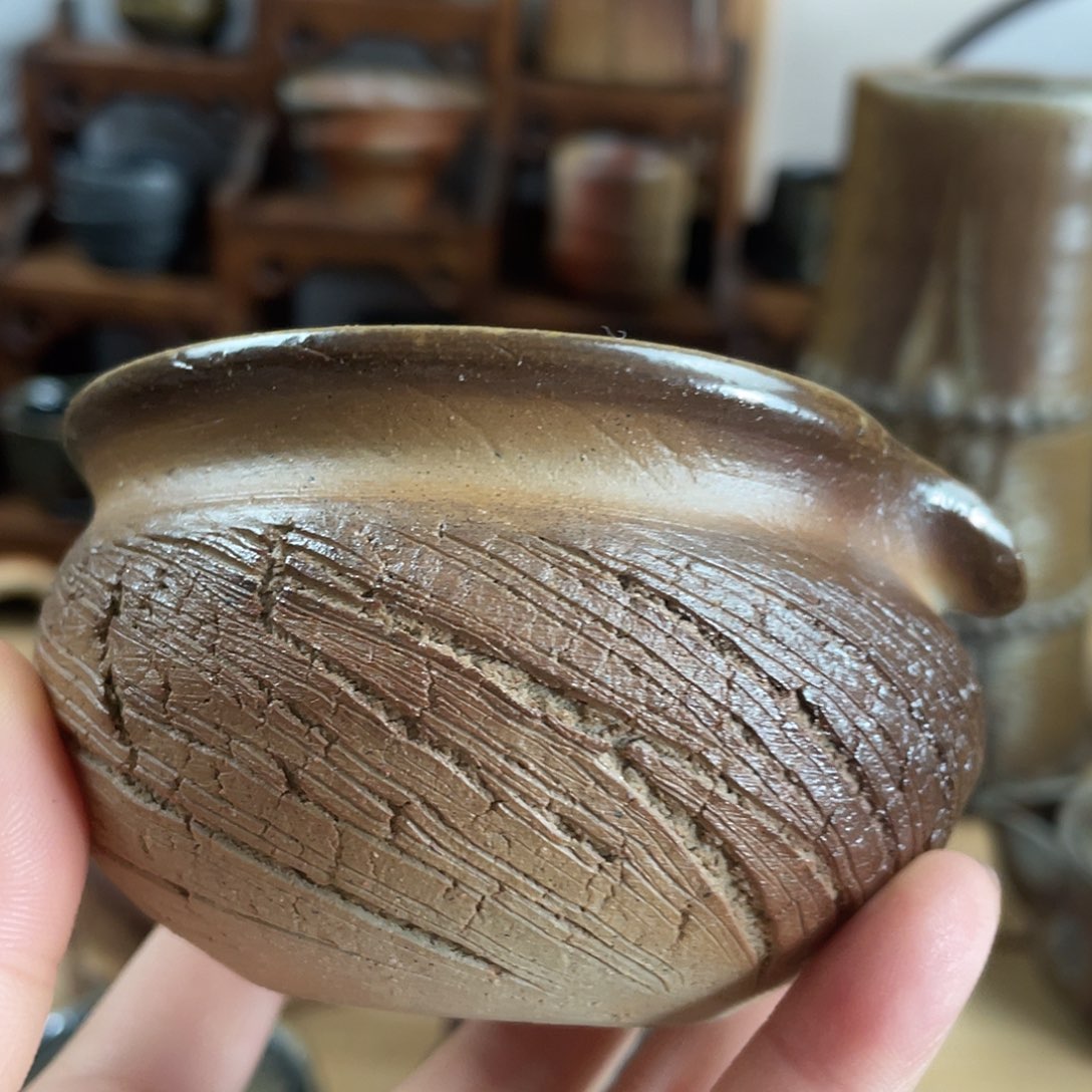 备前烧公道杯备前烧