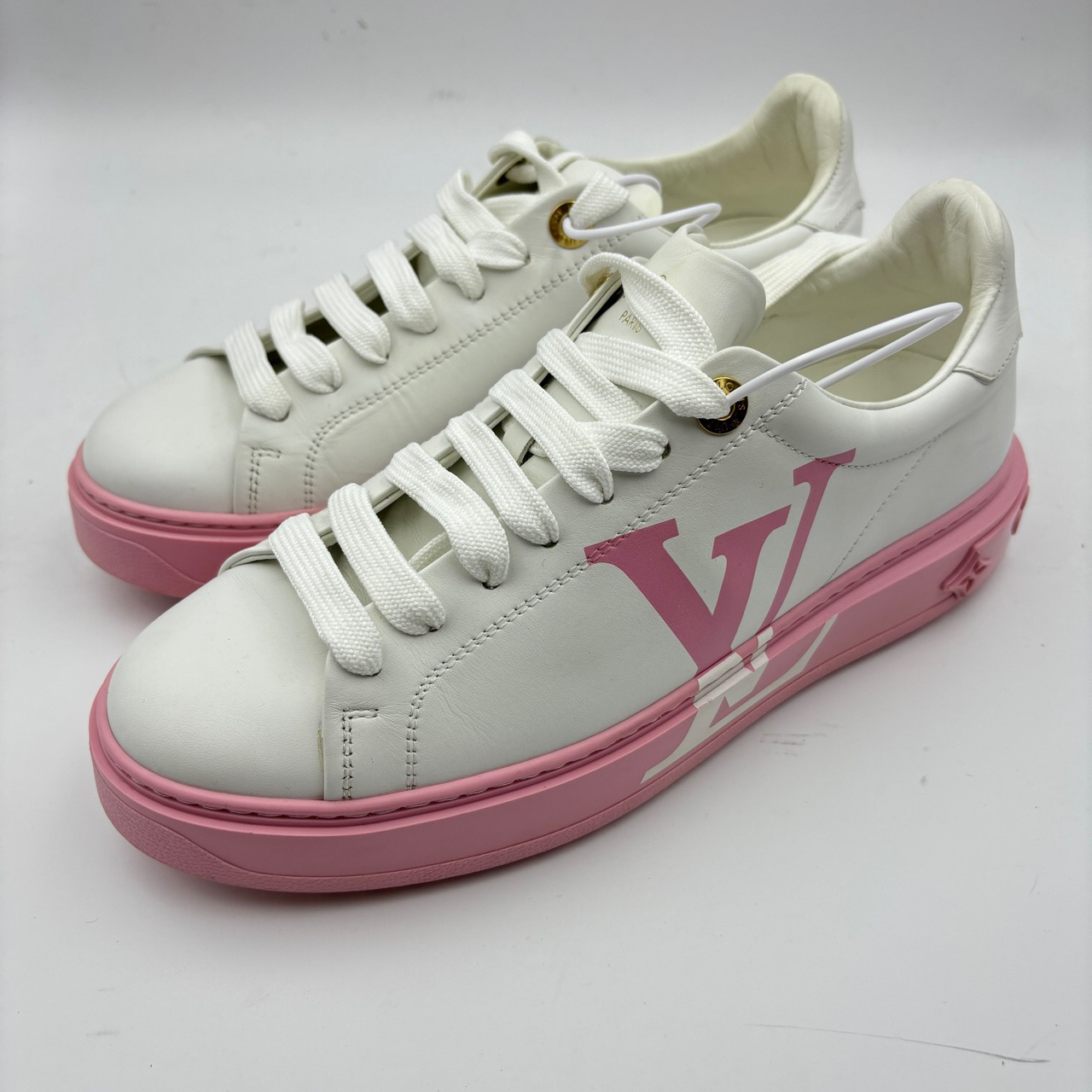 95新 LouisVuitton/路易威登 38.5码/LV白粉板鞋/无盒/95新