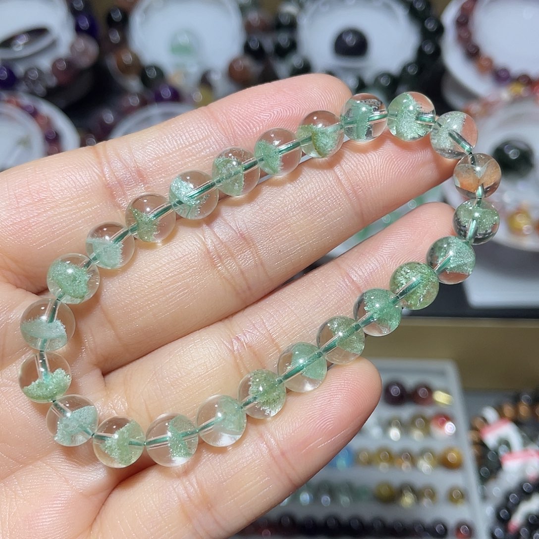 手链水晶未镶嵌翠幽灵金字塔手串