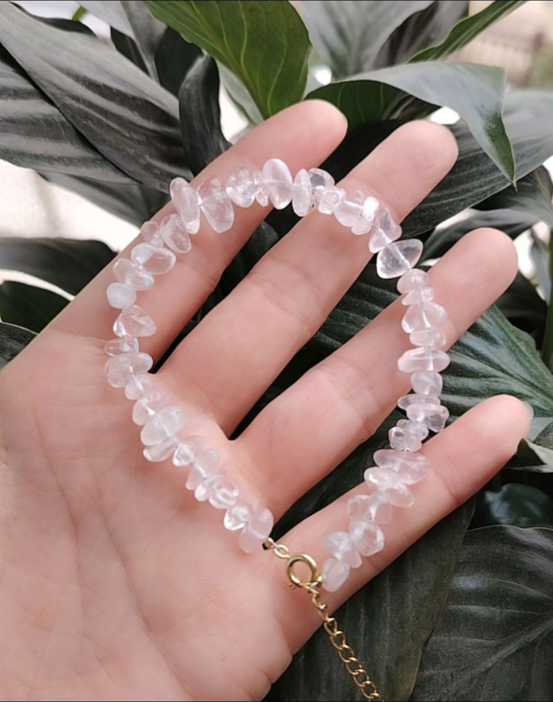 天然芙蓉晶（粉晶）随形手串