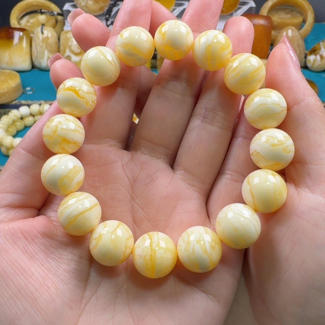 琥珀未镶嵌手链同料