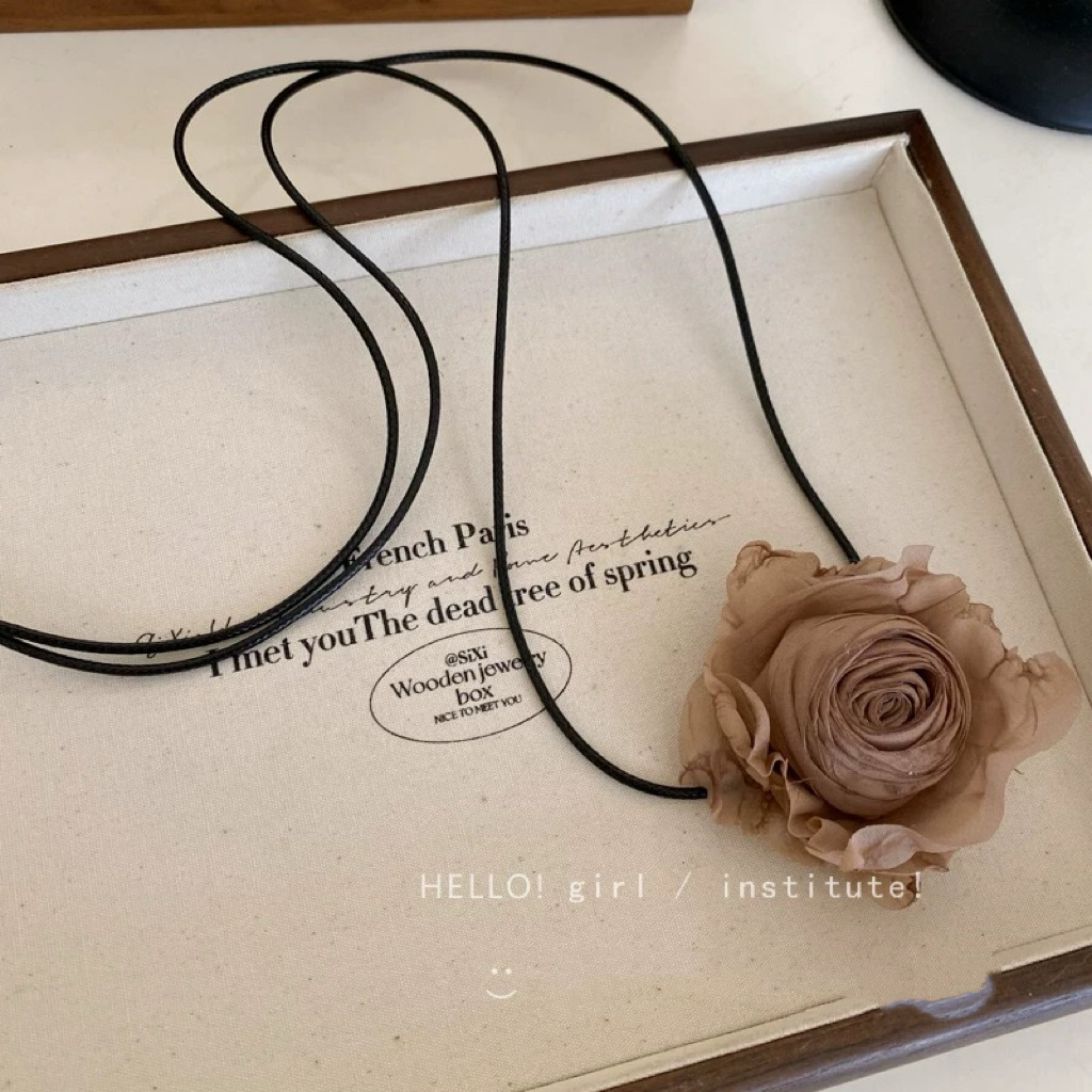 法式干枯玫瑰花配饰/腰链