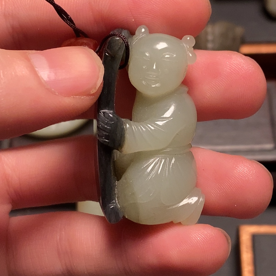 清***幽和田玉未镶嵌挂件