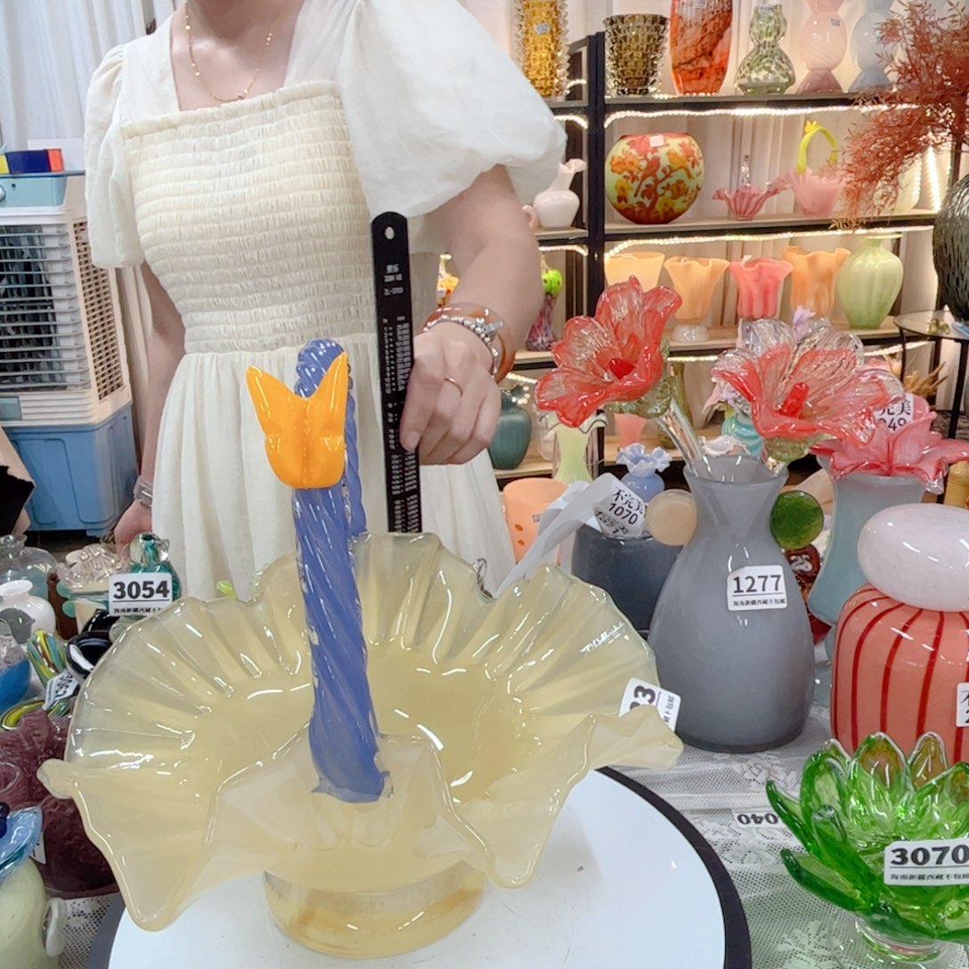 琉璃花瓶摆件不完美4233