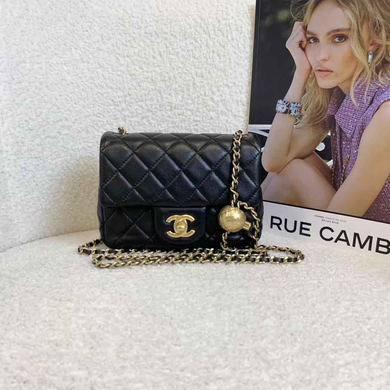 99新 Chanel/香奈儿 壹臻/23C黑金羊金球方胖子 90489492