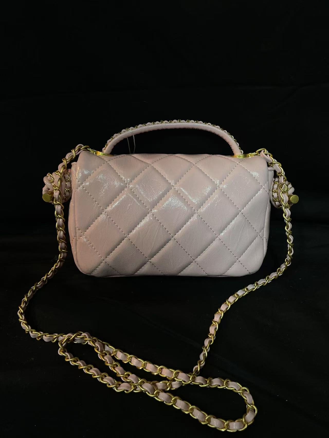 LQ-WITH-QUEEN真皮女包辫子粉色