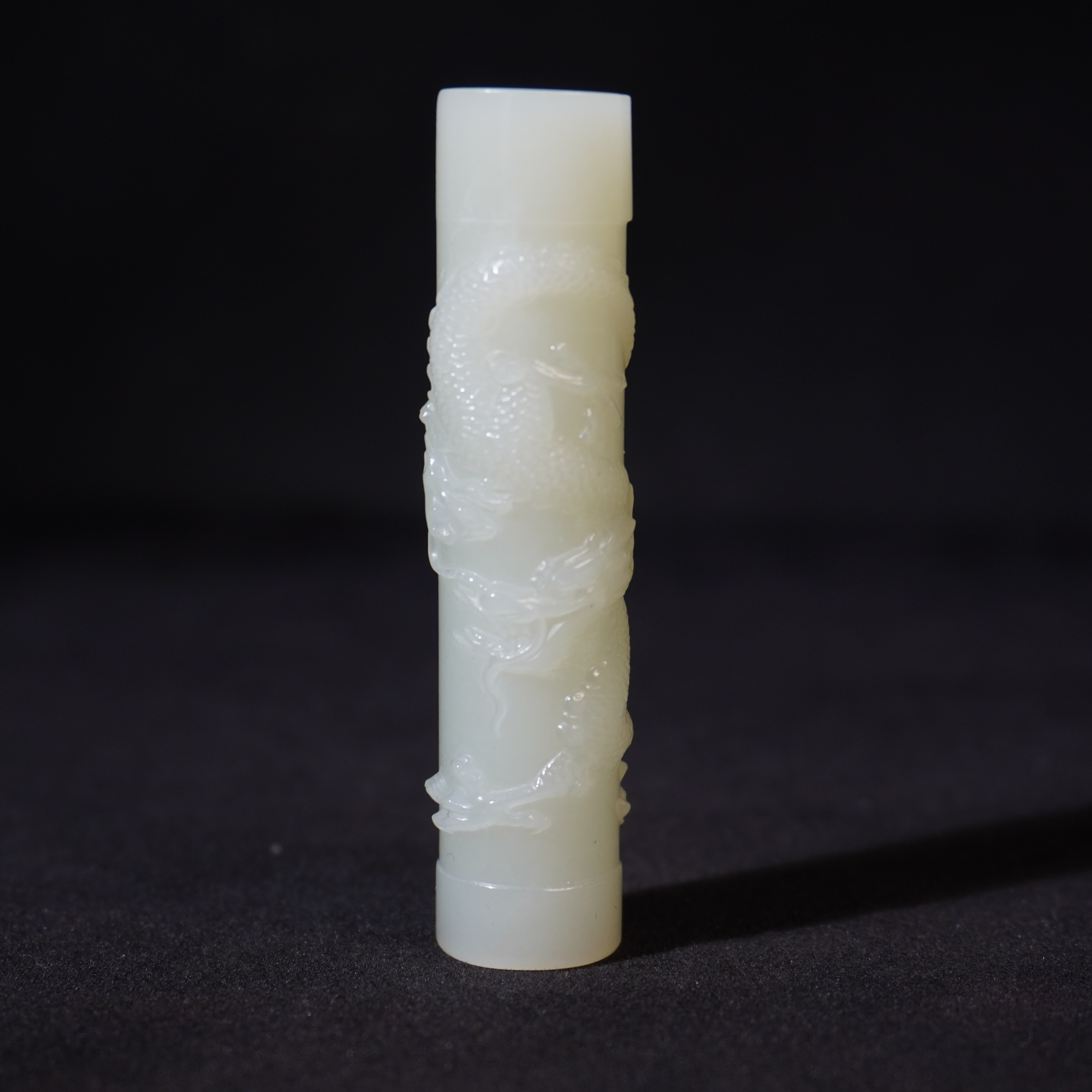 5SYW11 清 和田玉龙柱勒子