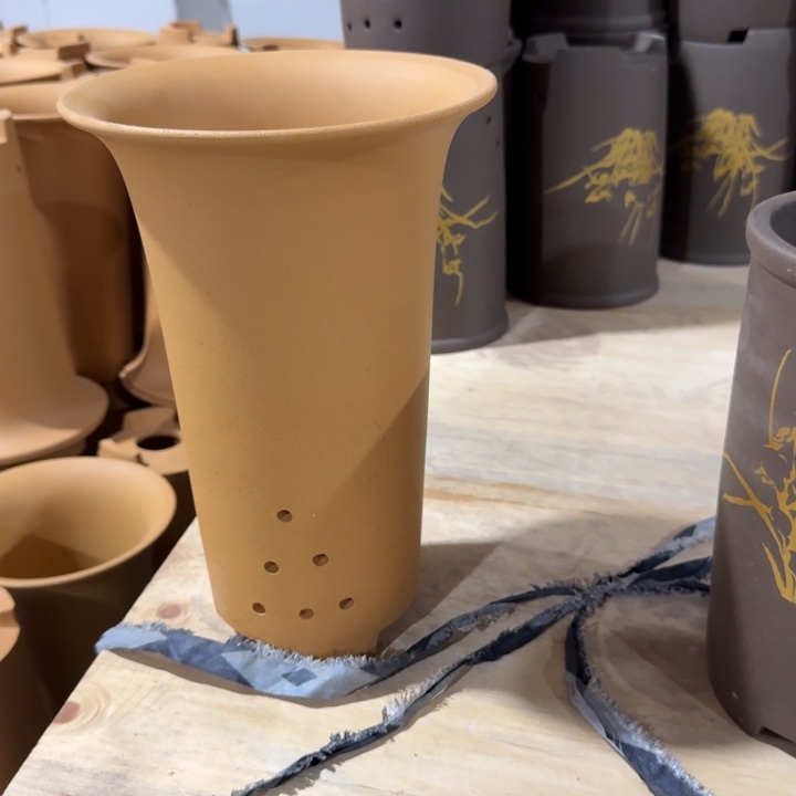 紫砂花盆 包破损高度28