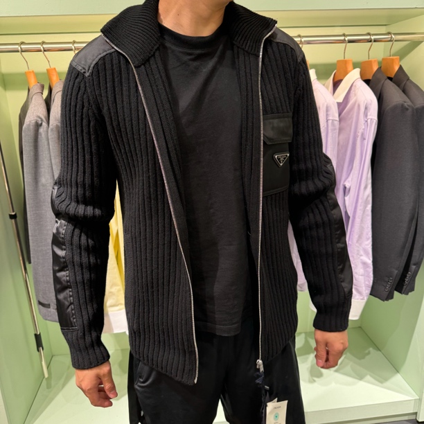 未使用 Prada/普拉达 男士拼接外套尼龙口袋