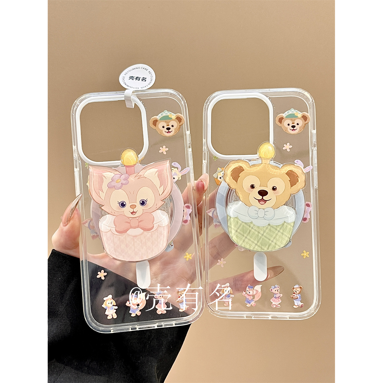 达菲熊与玲娜贝儿小台灯磁吸支架适用苹果17手机壳iPhone16/15/14