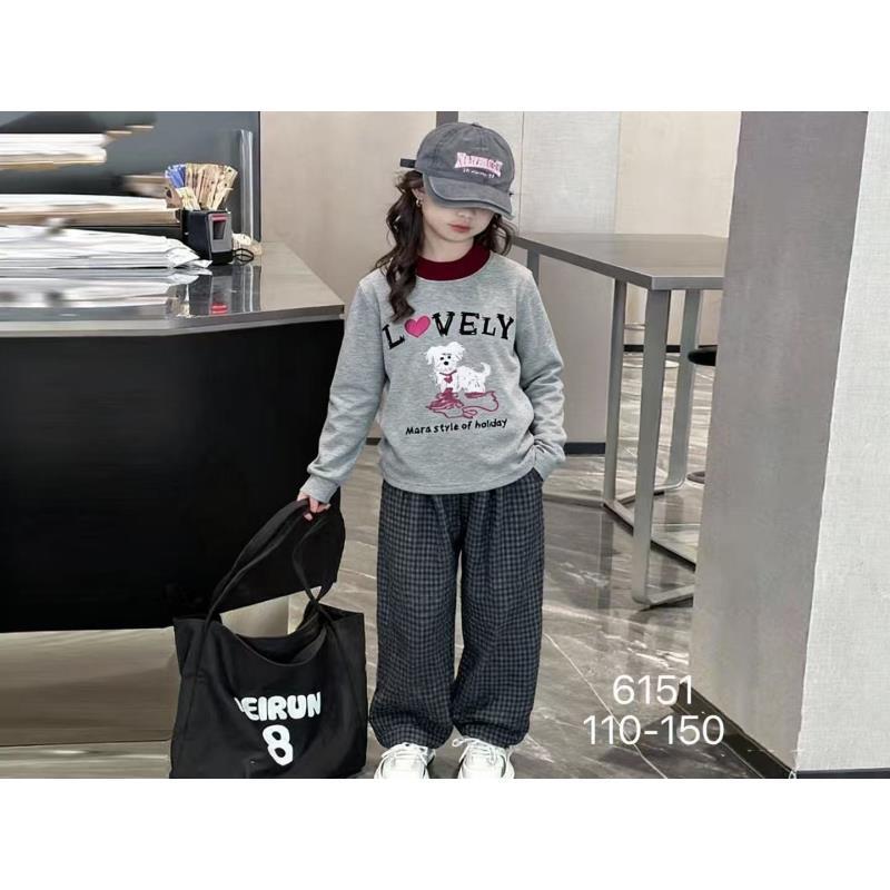 【新疆包邮】中童加绒涂鸦小狗辣妹打底衫S261