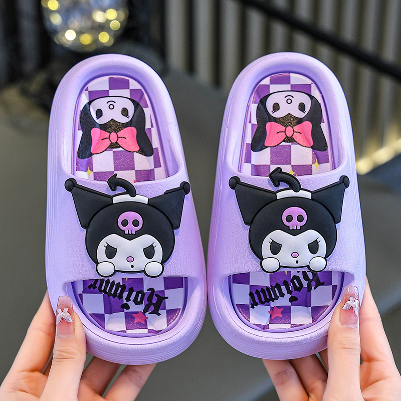 踩屎感儿童拖鞋女童库洛米夏季2025新款室内防滑萌趣亲子凉拖鞋女