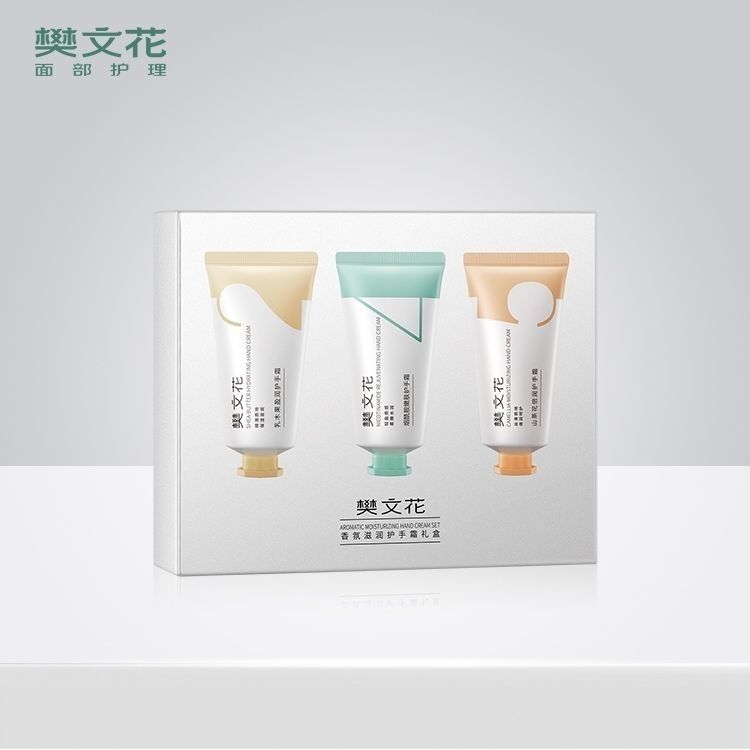 樊文花新品护手霜三支装保湿滋润山茶花补水