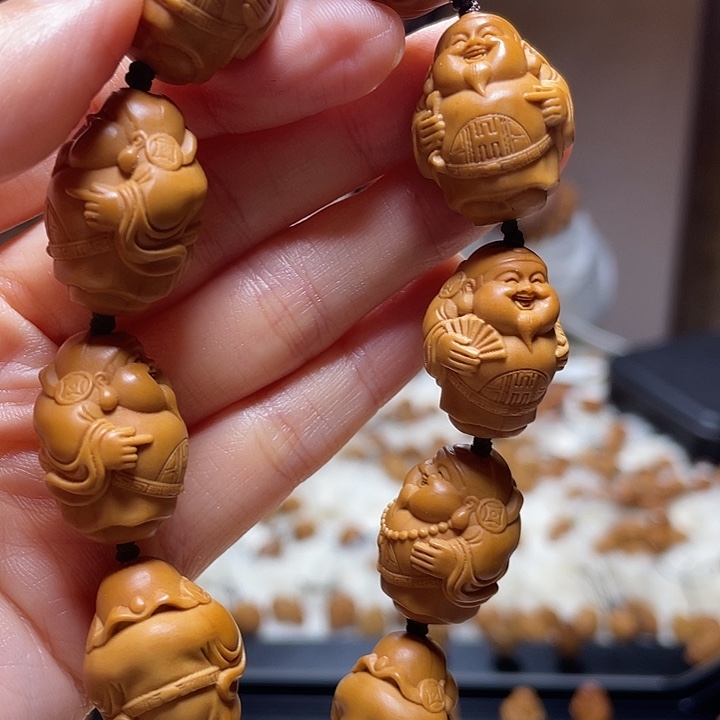 橄榄核吊坠财神 橄榄