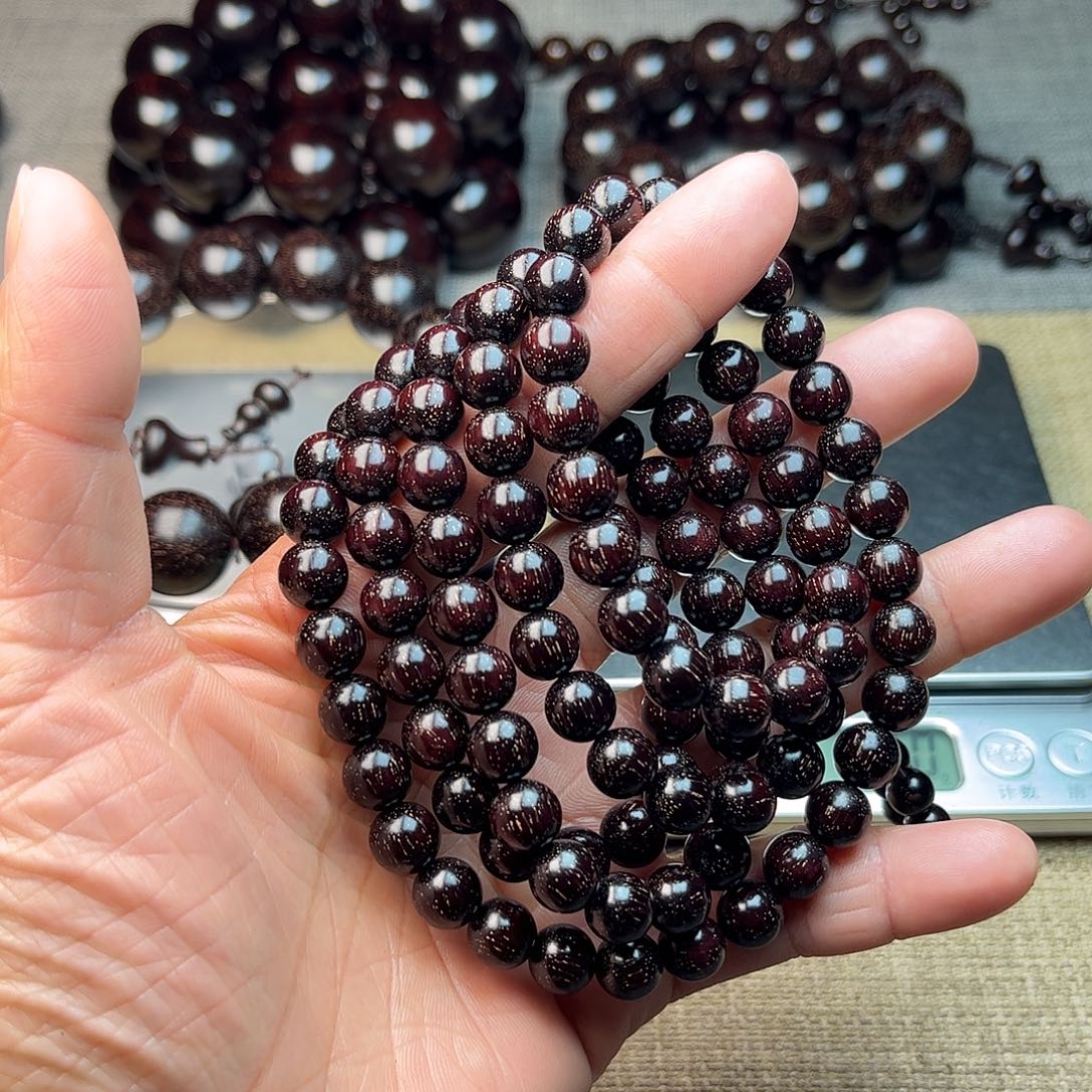 檀香紫檀（小叶紫檀）解*0.8 108颗 爆满星