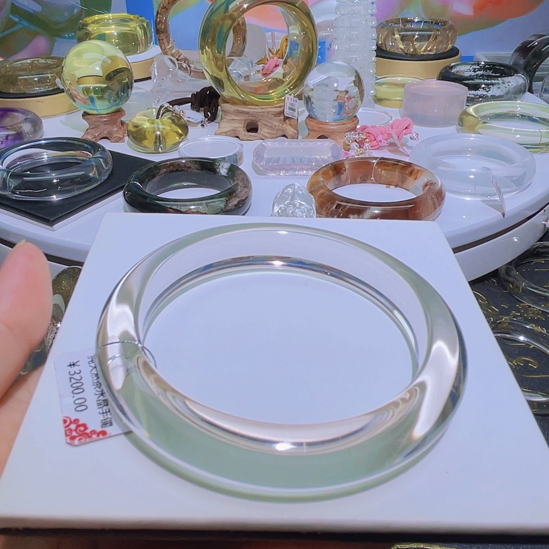 未镶嵌手镯水晶天然纯净体冰茶晶高透58圈