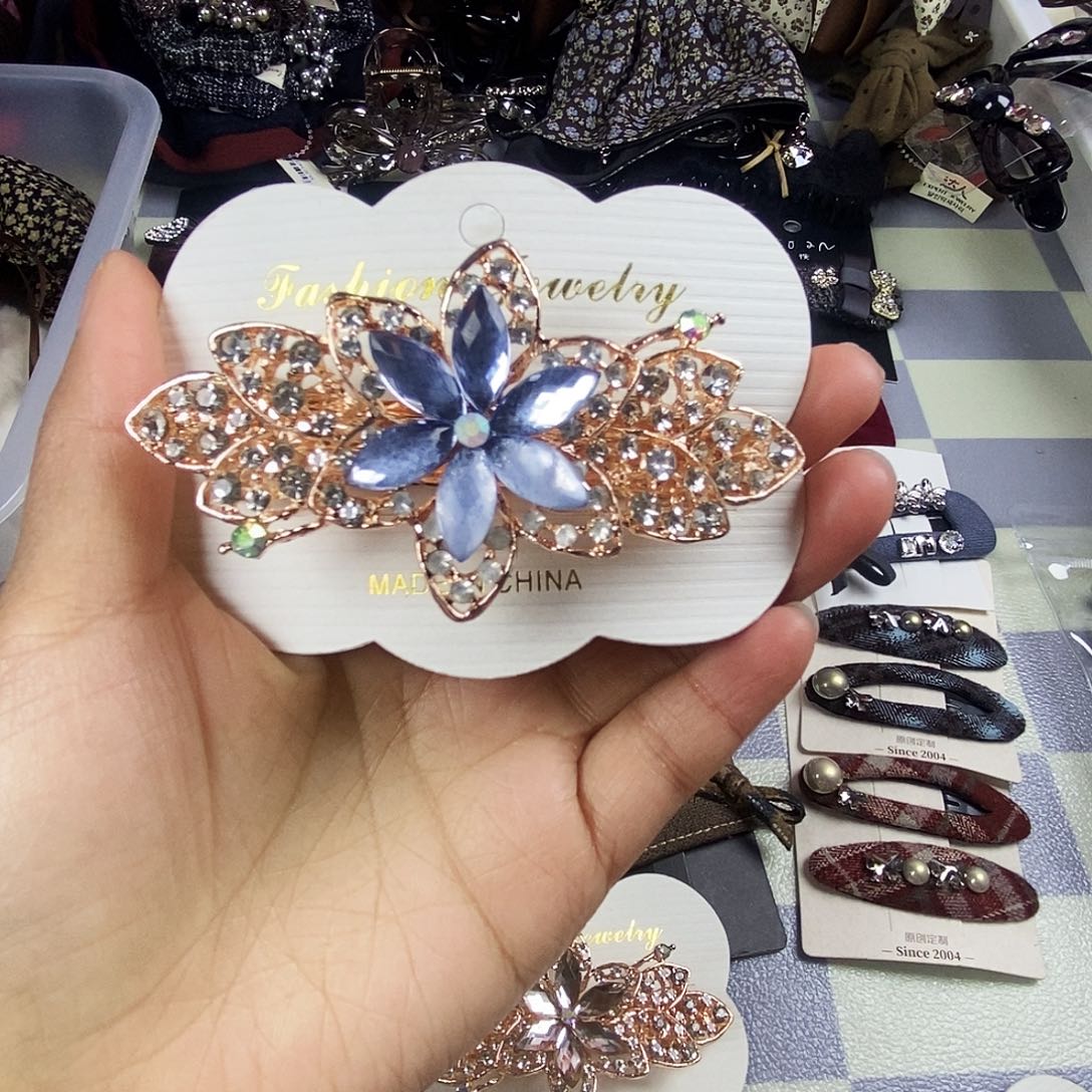 铁合金8cm镶钻弹簧夹