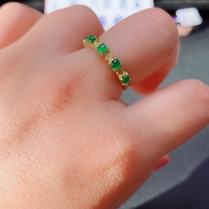 银S925镶嵌戒指翡翠