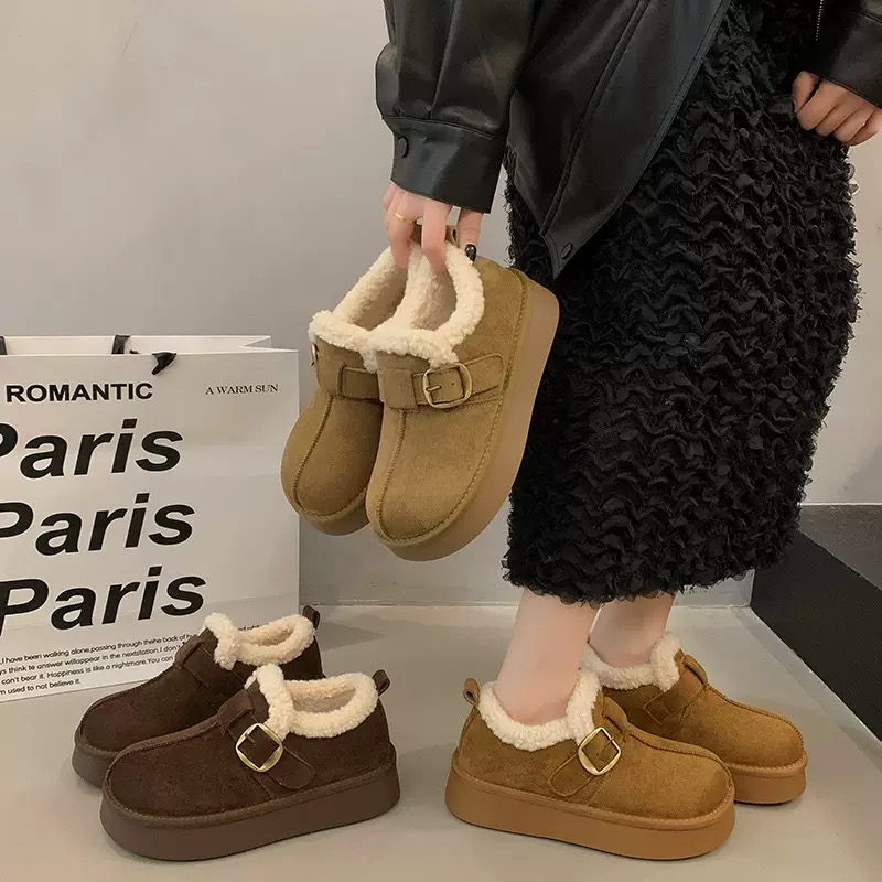 【交个朋友专属】珍妮姿纯色复古港风潮流风休闲风勃肯鞋毛靴冬季T