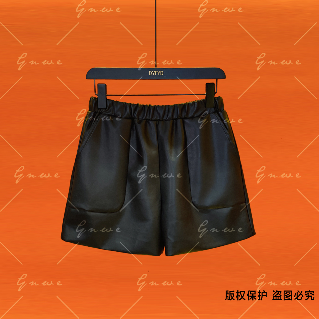 【 Brand高定专属】秋冬新款高腰皮短裤女短裤 G1026