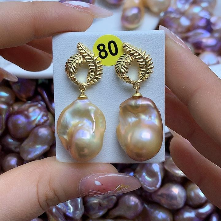 淡水珍珠耳饰银S925镶嵌