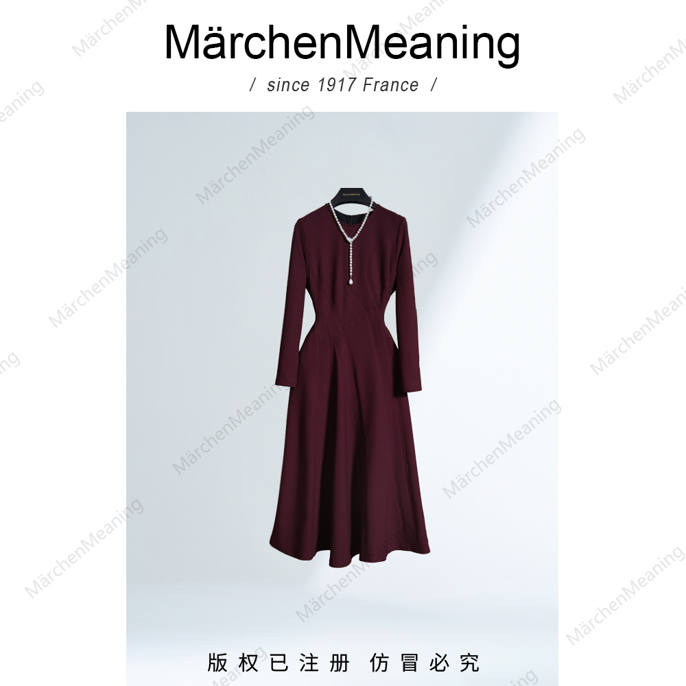 MärchenMeaning显瘦气质优雅时尚修身设计师连衣裙新年款（赵）