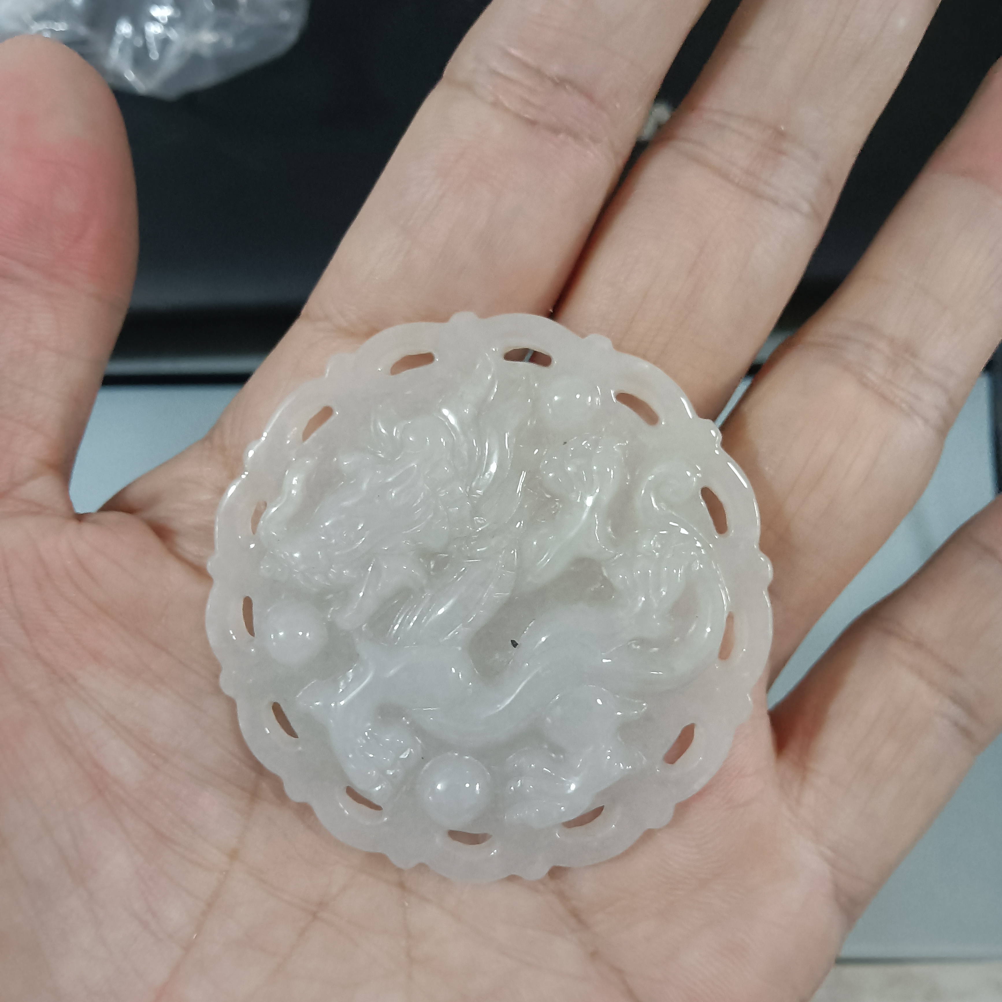 生肖天然缅甸翡翠龙卡45.5*28*5.6mmm