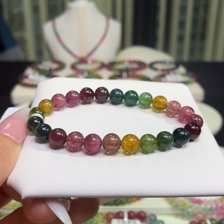 手链碧玺未镶嵌天然碧玺7.8