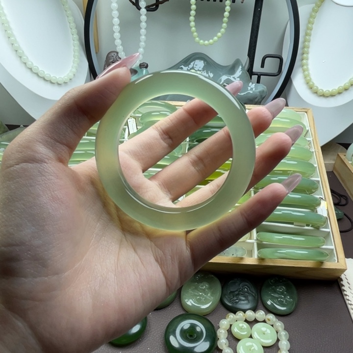 弼***温蛇纹石玉合金手镯