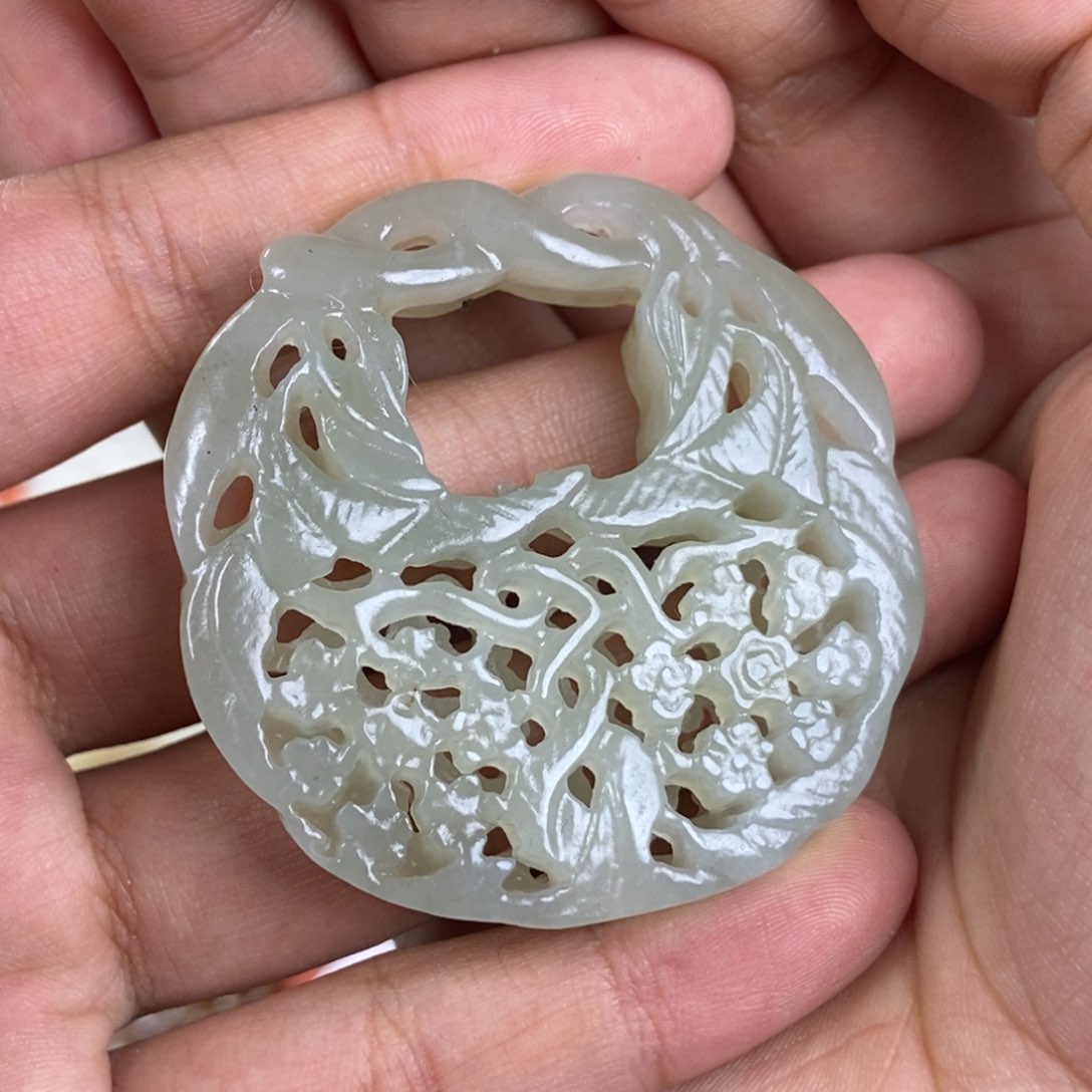 和田玉未镶嵌挂件一***$