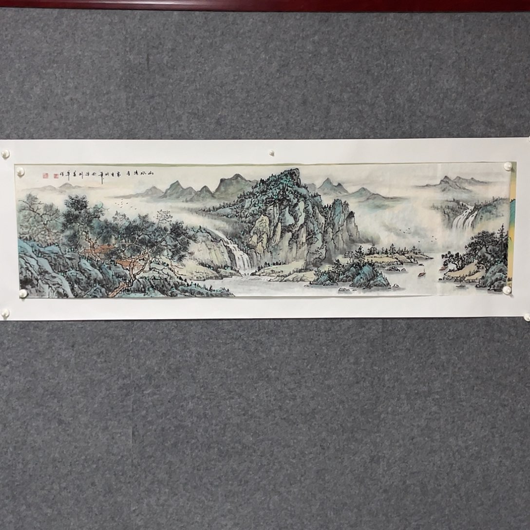 境***造国画六尺对开画芯 捡漏