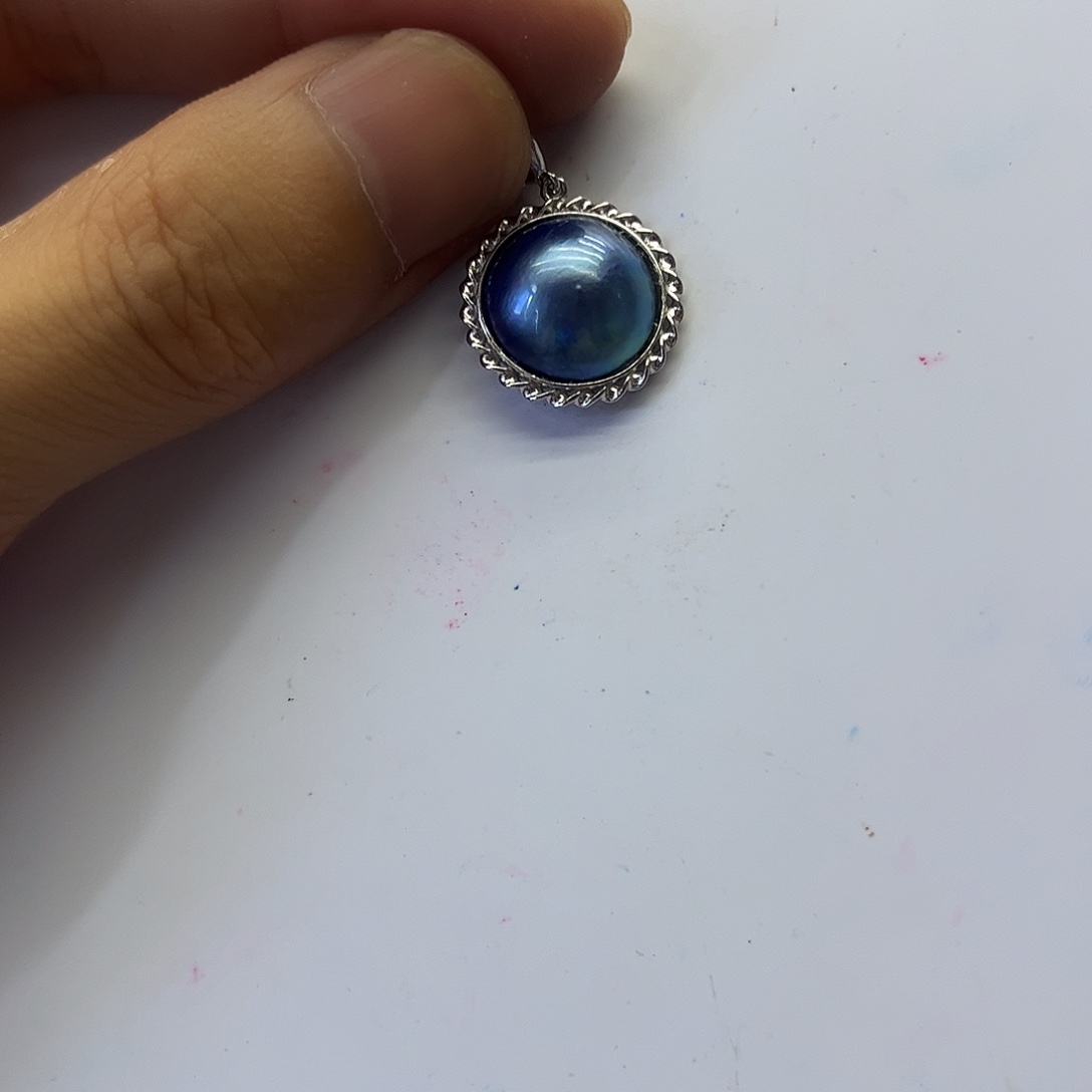 银S925镶嵌拼合珍珠（马贝珠）颈饰