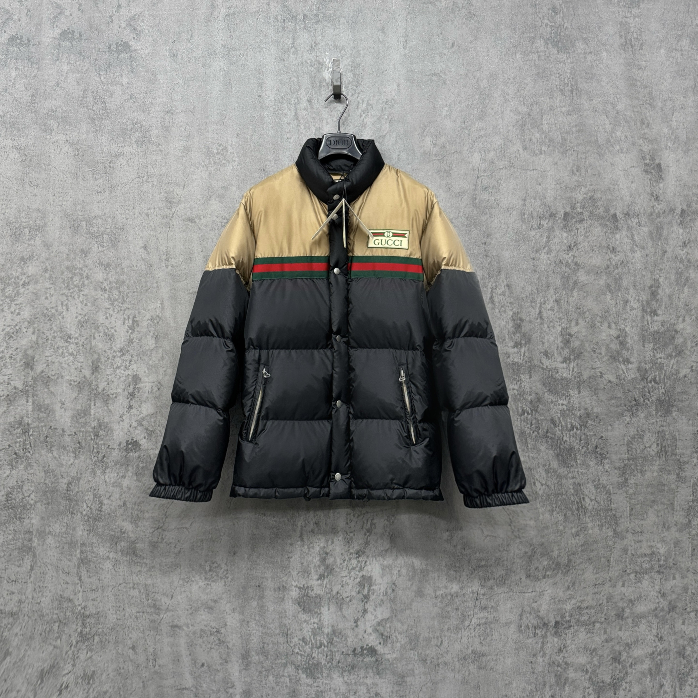 未使用 GUCCI/古驰 刺绣织带Logo羽绒服夹克/SK130/46码