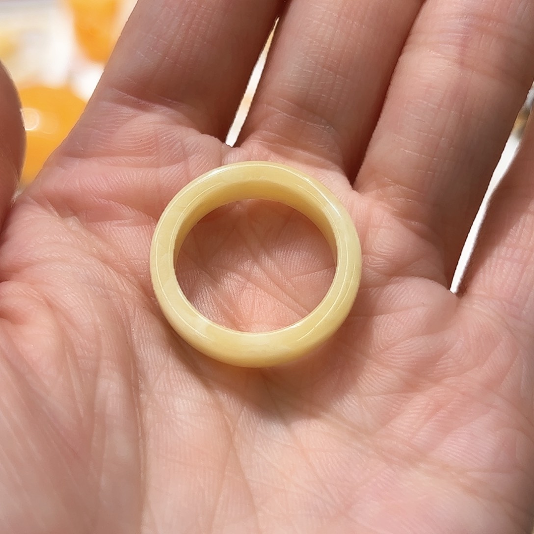 琥珀裸石未镶嵌i***s蜜蜡戒指指环