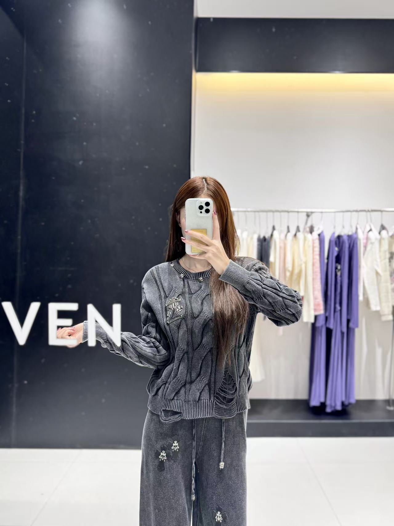 ELEVEN|高级感麻花纹圆领针织两件秋季套装